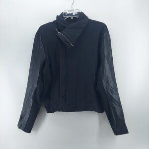 vigoss jacket women size XL black faux leather sleeve